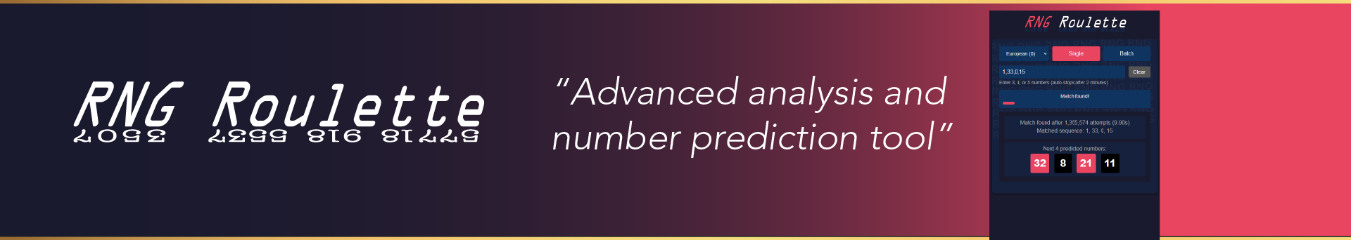 RNG Roulette prediction tool analyzes patterns to predict next numbers