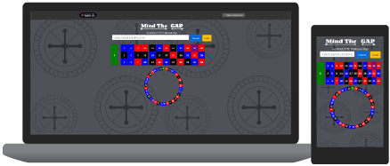 Mind The Gap roulette tool interface screenshot showing wheel sector tracking